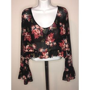 COTTON CANDY LARGE FLORAL BLOUSE